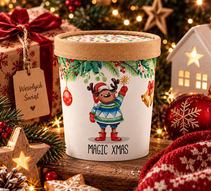 Magic Xmas Leo Tea – świąteczna czarna herbata w tekturowym kubku 70g